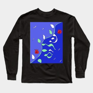 Shalom in Vines Blue Long Sleeve T-Shirt